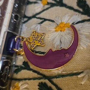 Purple and Gold Moon Dust Plug Charm